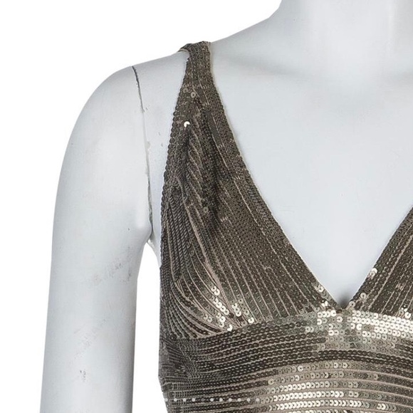 Herve Leger Gold Sequin Bandage Dress - Picture 4 of 17